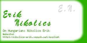 erik nikolics business card